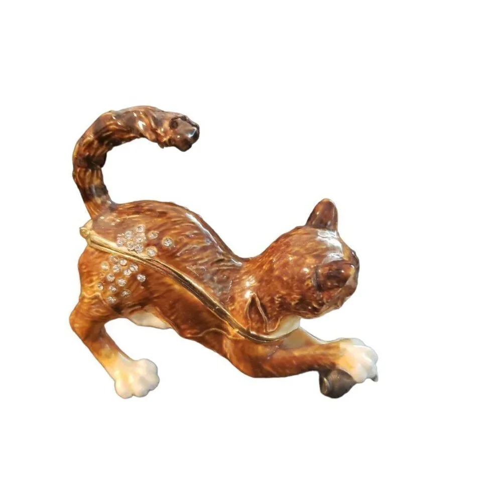 Jere jewelry cat box trinkets holder Cat and mouse